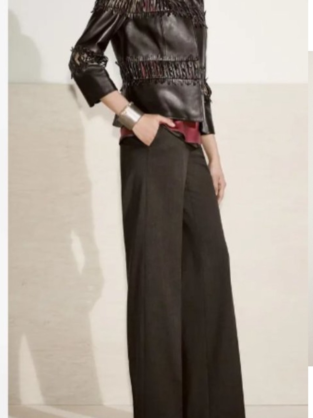 Lafayette 148 New York Black Wide Leg Trousers